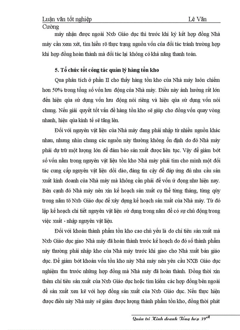 image for page Một số giải pháp nâng cao hiệu qủa sử dụng vốn ở Nhà máy in Diên Hồng - Nhà xuất bản Giáo dục