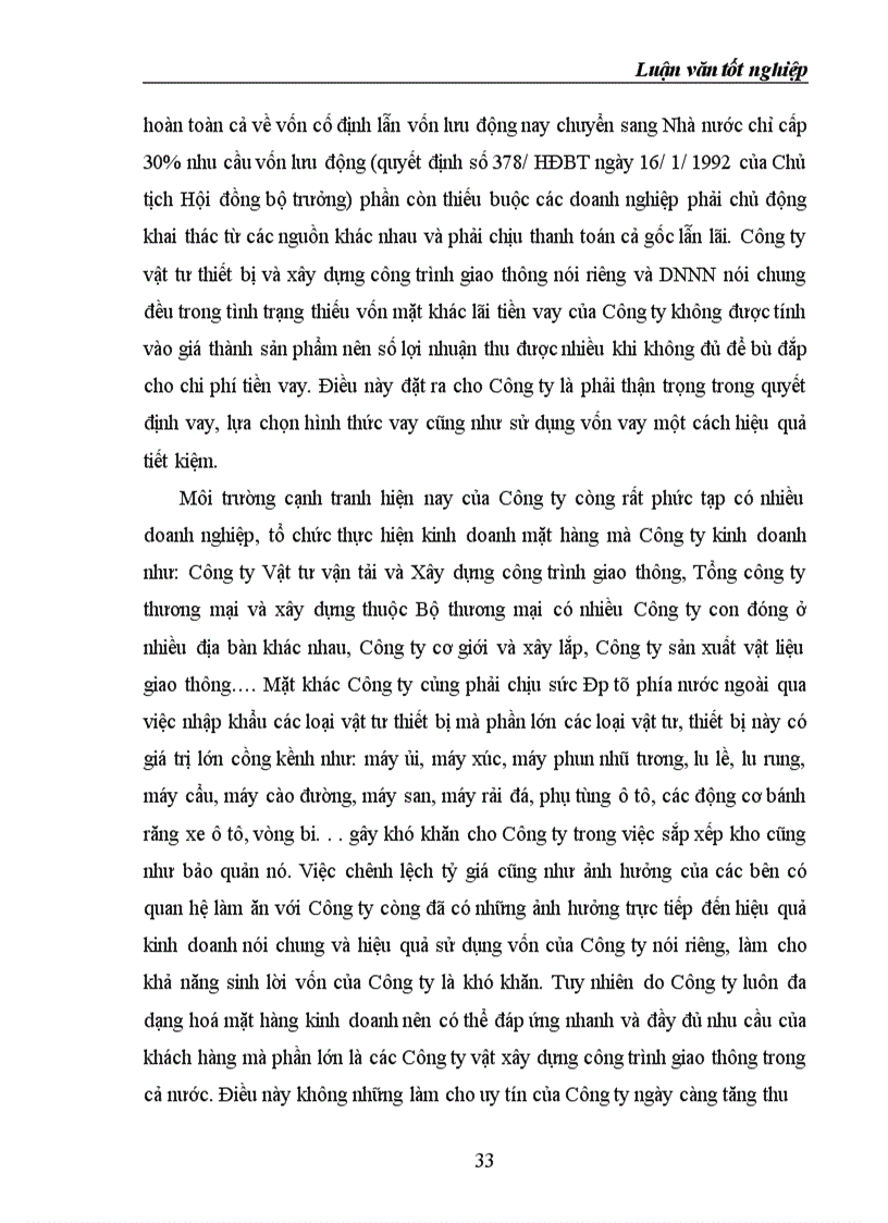 image for page Đáng giá hiệu quả sử dụng vốn ở công ty vật tư thiết bị và xây dựng công trình giao thông trong thời gian từ 1996 - 1998