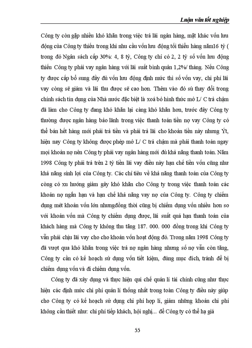 image for page Đáng giá hiệu quả sử dụng vốn ở công ty vật tư thiết bị và xây dựng công trình giao thông trong thời gian từ 1996 - 1998