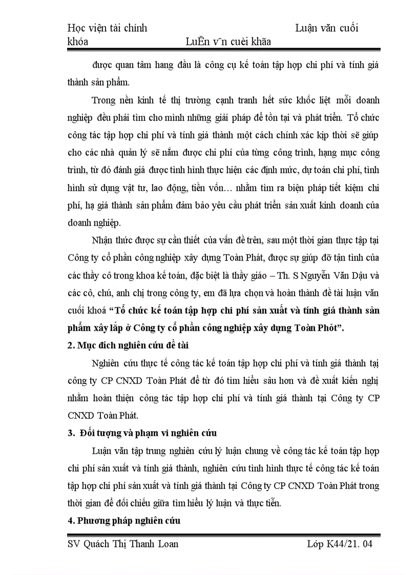 image for page Tổ chức kế toán tập hợp chi phí sản xuất và tính giá thành sản phẩm xây lắp tại Công ty cổ phần xây dựng công nghiệp Toàn Phát