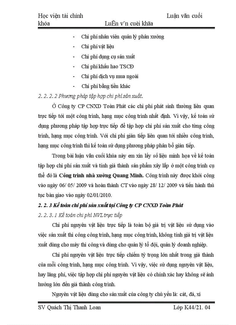 image for page Tổ chức kế toán tập hợp chi phí sản xuất và tính giá thành sản phẩm xây lắp tại Công ty cổ phần xây dựng công nghiệp Toàn Phát