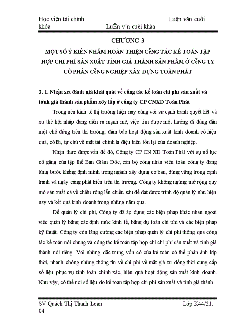image for page Tổ chức kế toán tập hợp chi phí sản xuất và tính giá thành sản phẩm xây lắp tại Công ty cổ phần xây dựng công nghiệp Toàn Phát