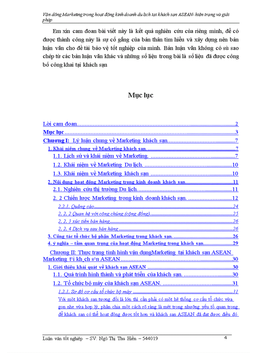 image for page Vận dụng Marketing trong hoạt động kinh doanh khách sạn- Du lịch tại khách sạn ASEAN –hiện trạng và giải pháp