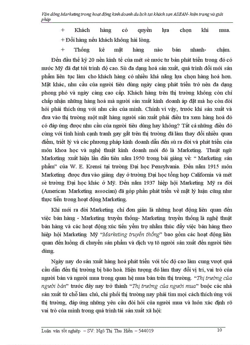 image for page Vận dụng Marketing trong hoạt động kinh doanh khách sạn- Du lịch tại khách sạn ASEAN –hiện trạng và giải pháp