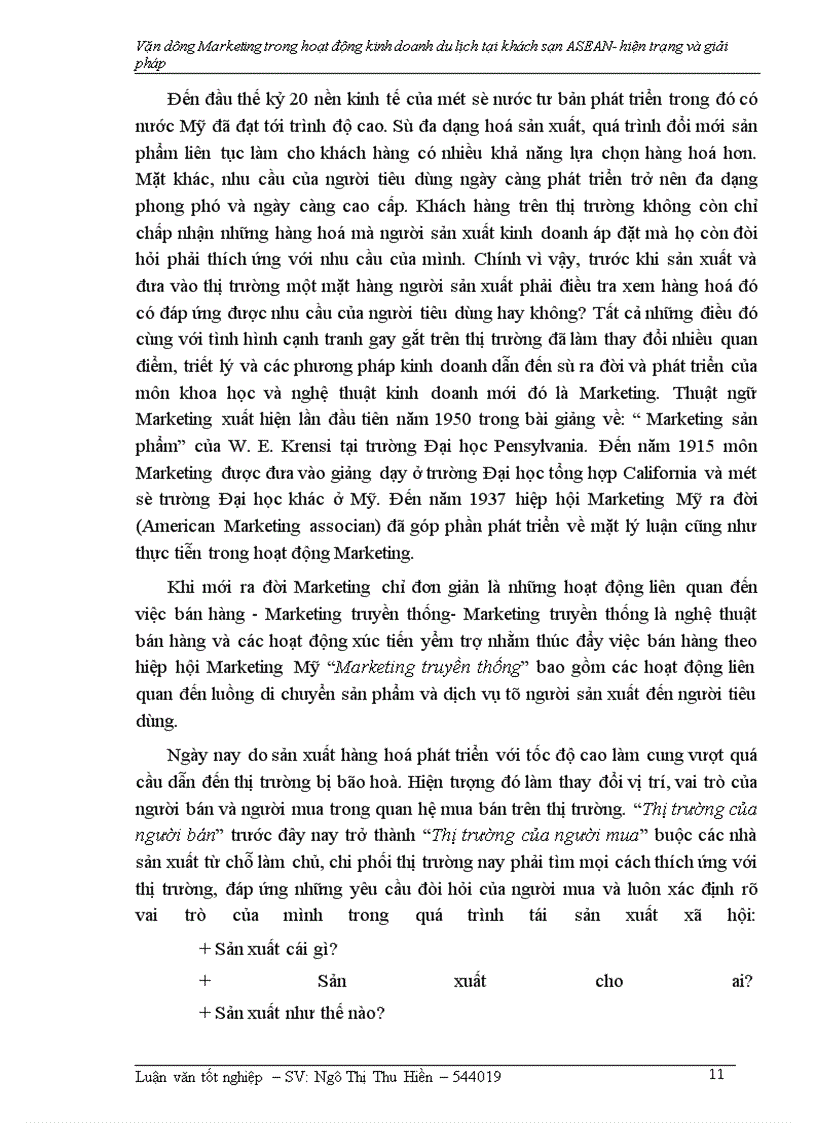image for page Vận dụng Marketing trong hoạt động kinh doanh khách sạn- Du lịch tại khách sạn ASEAN –hiện trạng và giải pháp