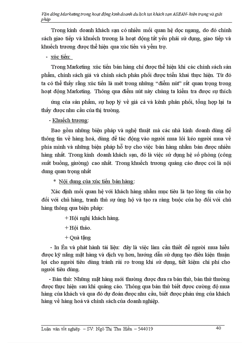 image for page Vận dụng Marketing trong hoạt động kinh doanh khách sạn- Du lịch tại khách sạn ASEAN –hiện trạng và giải pháp