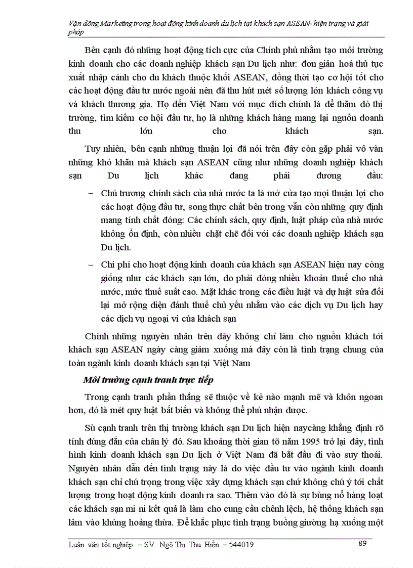 image for page Vận dụng Marketing trong hoạt động kinh doanh khách sạn- Du lịch tại khách sạn ASEAN –hiện trạng và giải pháp