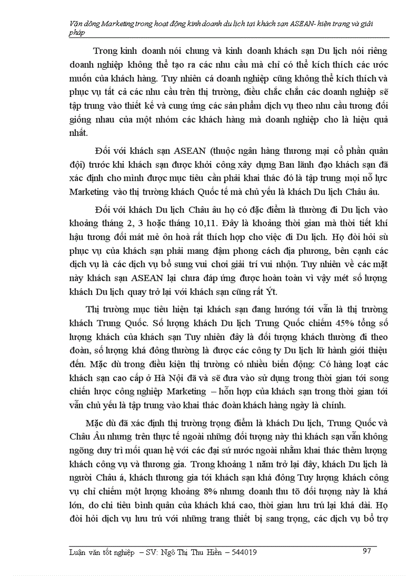 image for page Vận dụng Marketing trong hoạt động kinh doanh khách sạn- Du lịch tại khách sạn ASEAN –hiện trạng và giải pháp