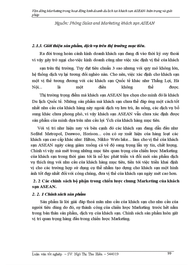 image for page Vận dụng Marketing trong hoạt động kinh doanh khách sạn- Du lịch tại khách sạn ASEAN –hiện trạng và giải pháp