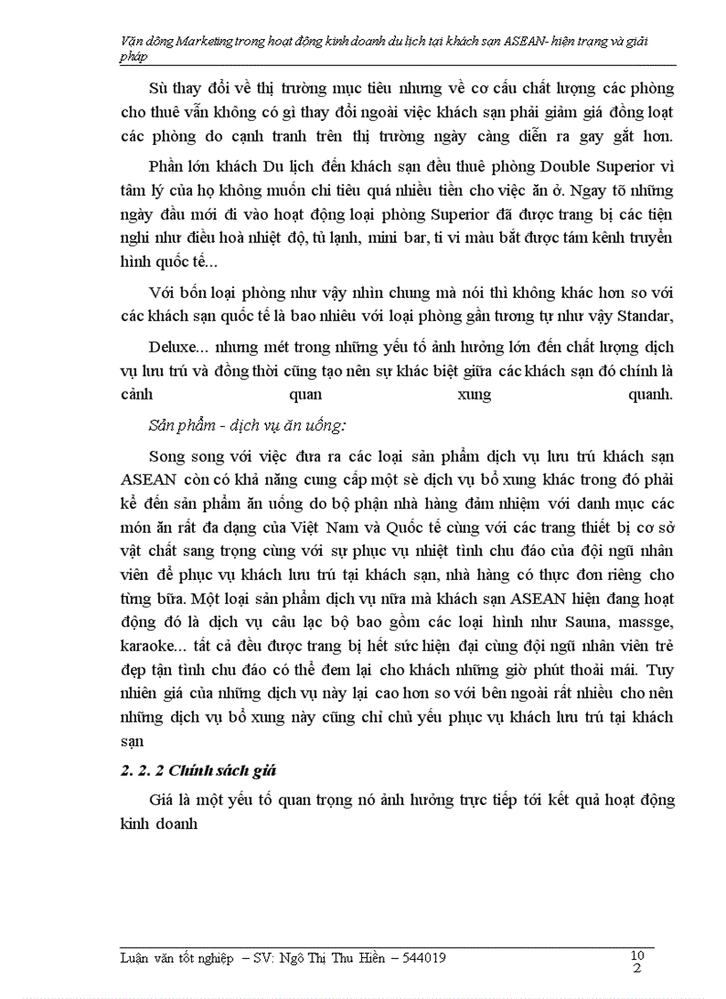 image for page Vận dụng Marketing trong hoạt động kinh doanh khách sạn- Du lịch tại khách sạn ASEAN –hiện trạng và giải pháp