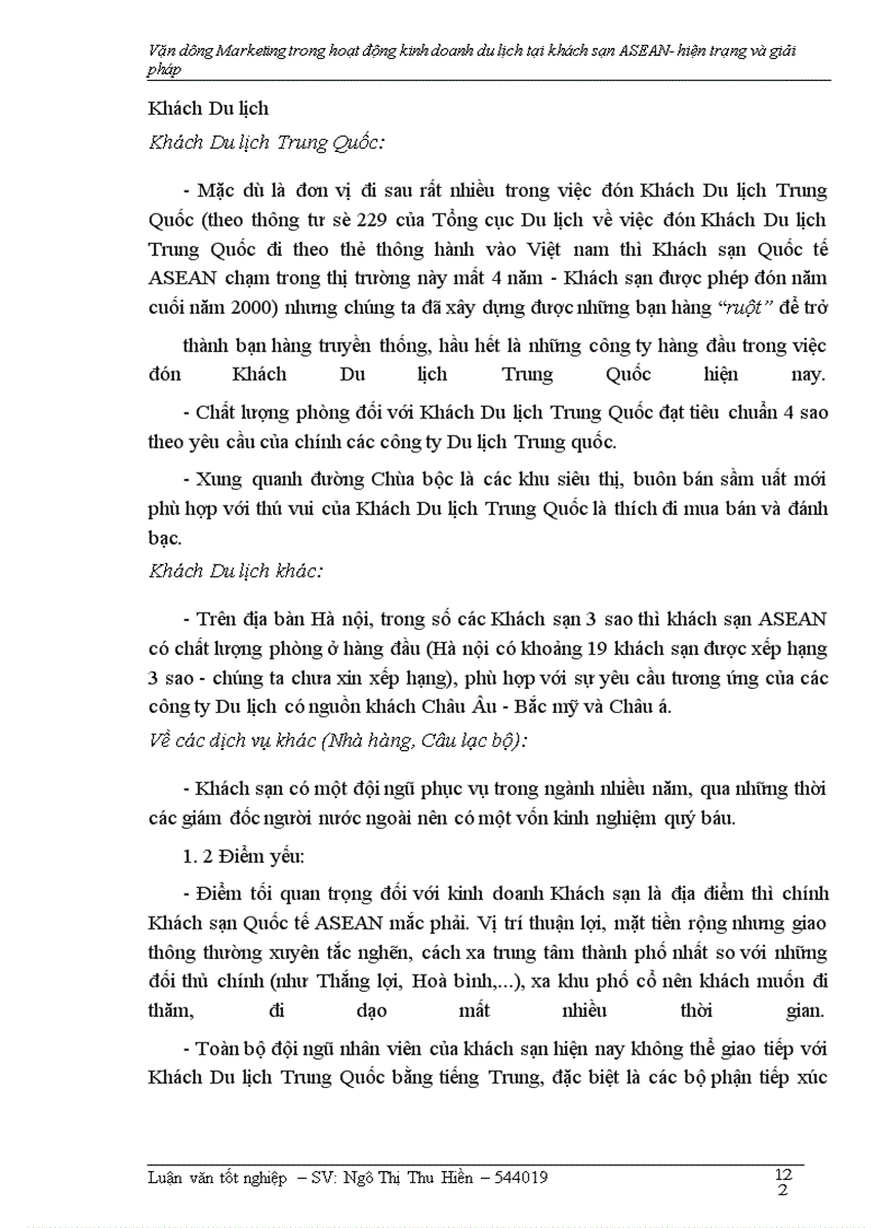 image for page Vận dụng Marketing trong hoạt động kinh doanh khách sạn- Du lịch tại khách sạn ASEAN –hiện trạng và giải pháp