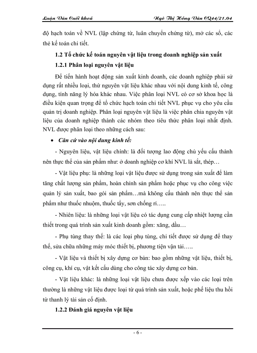 image for page Tổ chức kế toán nguyên vật liệu tại Công ty TNHH SD Việt Nam