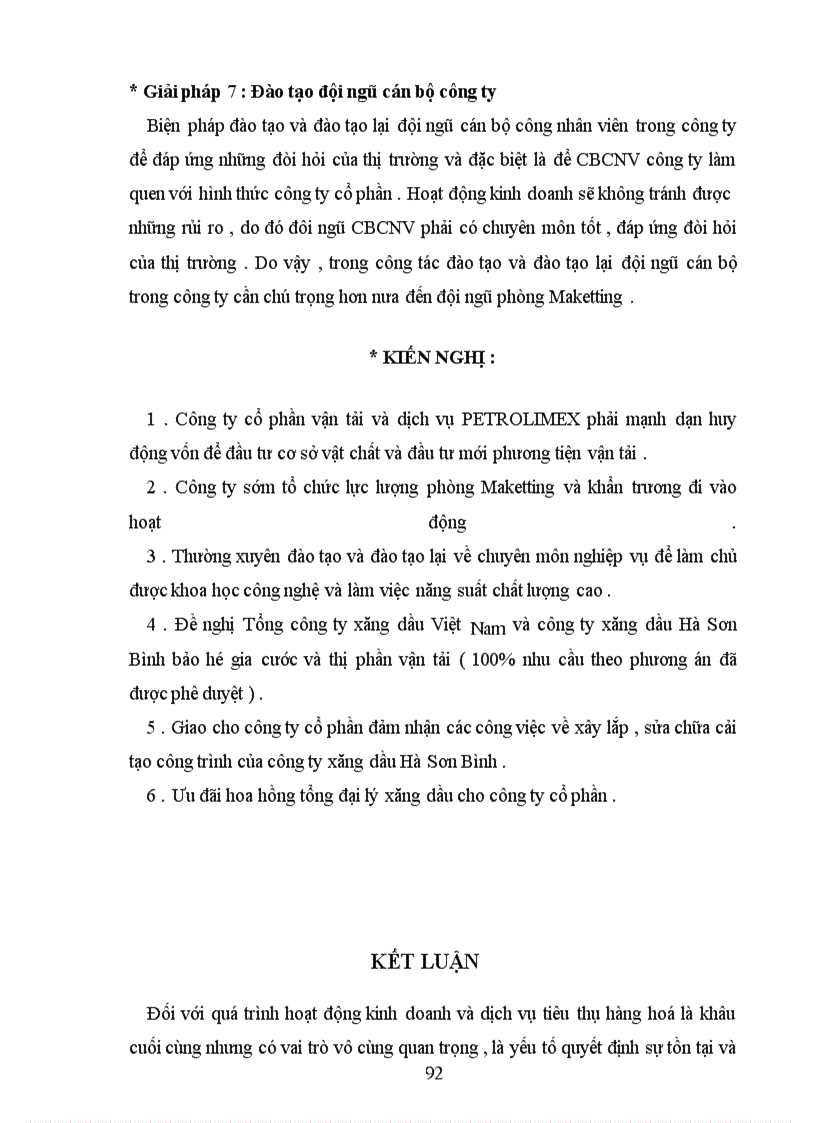 image for page Một số biện pháp và kiến nghị góp phần nâng cao hiệu quả kinh doanh của công ty cổ phần vận tải và dịch vụ PETROLIMEX
