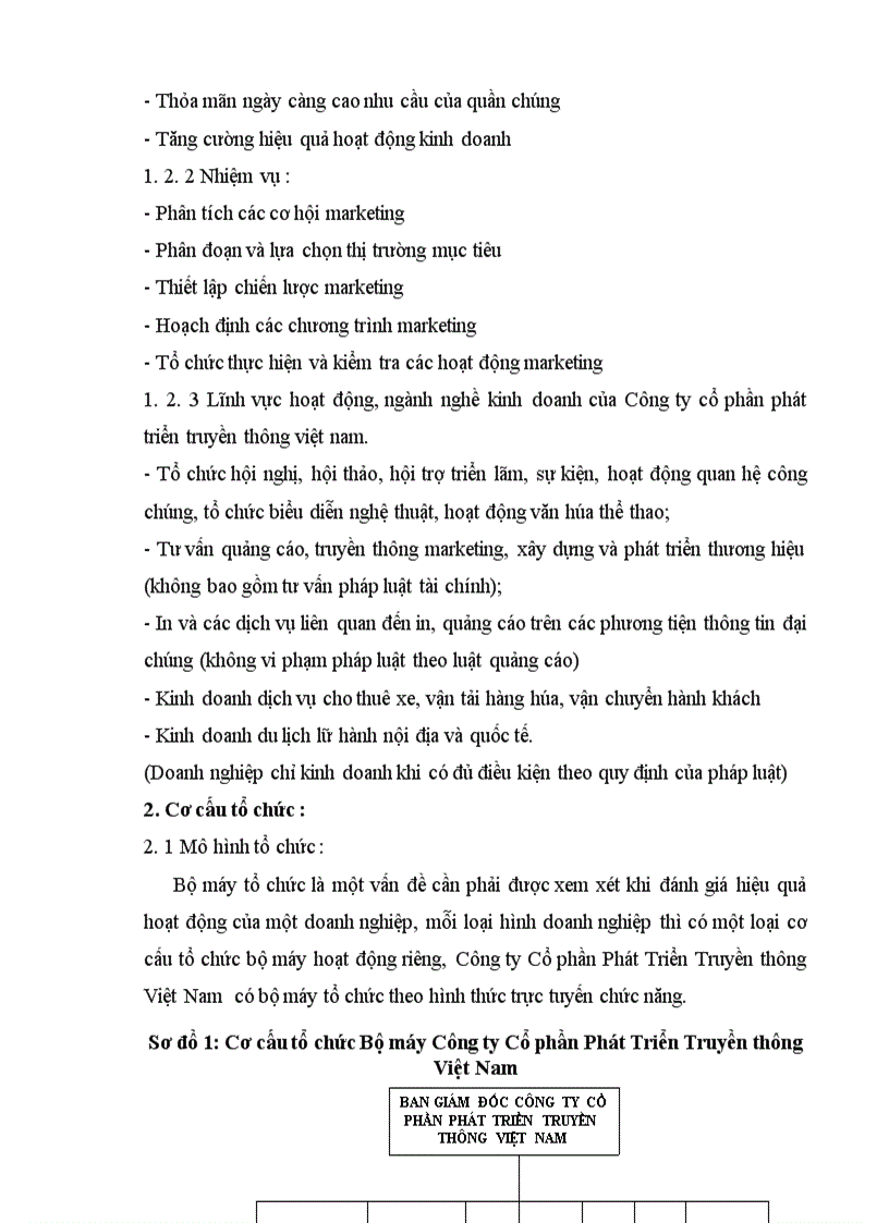 Các giải pháp phát triển hoạt động maketing truyền thông của Công ty Cổ phần phát triển truyền thông Việt Nam