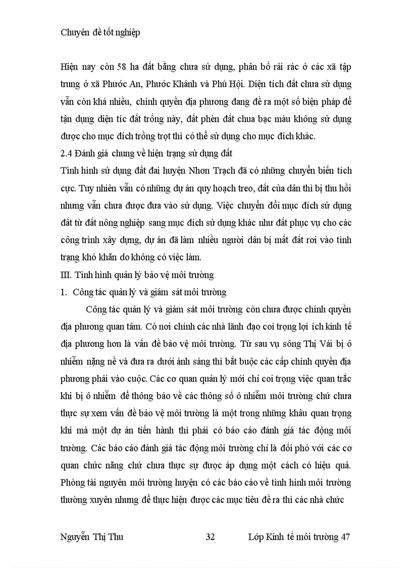 image for page Đánh giá các vấn đề môi trường trong dự án thí điểm quy hoạch sử dụng đất có lồng ghép các yếu tố bảo vệ môi trường ở huyện Nhơn Trạch tỉnh Đồng Nai