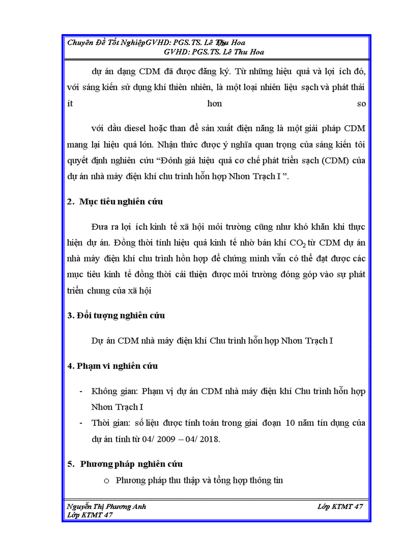 image for page Đánh giá hiệu quả cơ chế phát triển sạch (CDM) của dự án nhà máy điện khí chu trình hỗn hợp Nhơn Trạch I