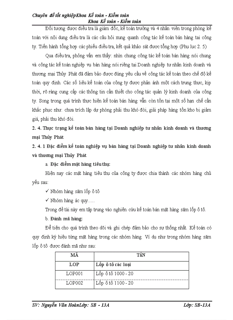 image for page Kế toán bán hàng săm lốp ô tô tại Doanh nghiệp tư nhân kinh doanh và thương mại Thủy Phát