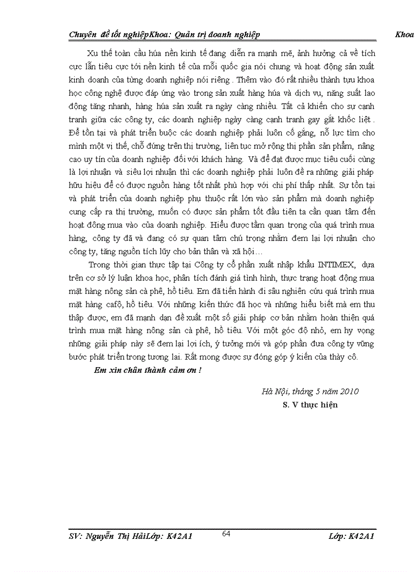 image for page Hoàn thiện quá trình mua mặt hàng nông sản (cafe, hồ tiêu) của công ty cổ phần xuất nhập khẩu INTIMEX