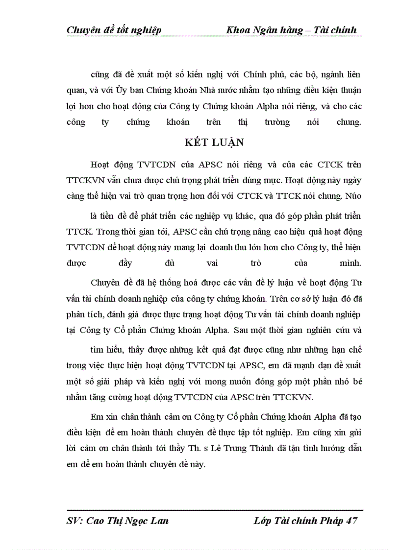 image for page Hoàn thiện hoạt động tư vấn tài chính doanh nghiệp tại Công ty Cổ phần Chứng khoán Alpha