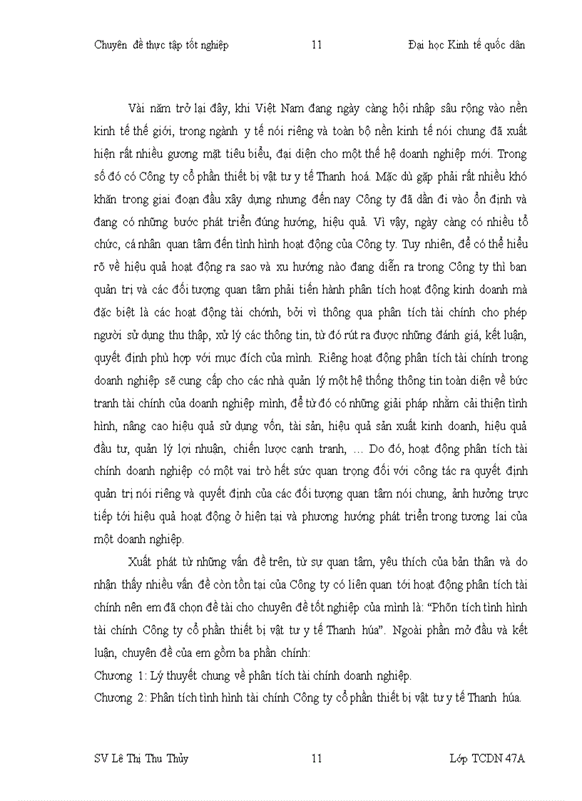 image for page Phân tích tình hình tài chính Công ty cổ phần thiết bị vật tư y tế Thanh hóa
