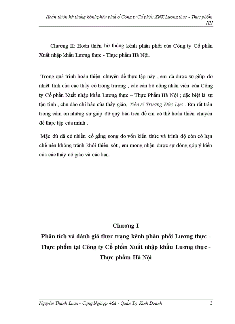 image for page Hoàn thiện hệ thống kênh phân phối ở công ty ̉cổ phần XNK Lương thực - Thực phẩm HN