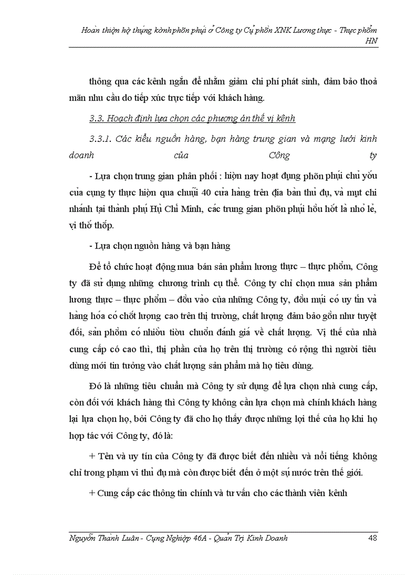 image for page Hoàn thiện hệ thống kênh phân phối ở công ty ̉cổ phần XNK Lương thực - Thực phẩm HN