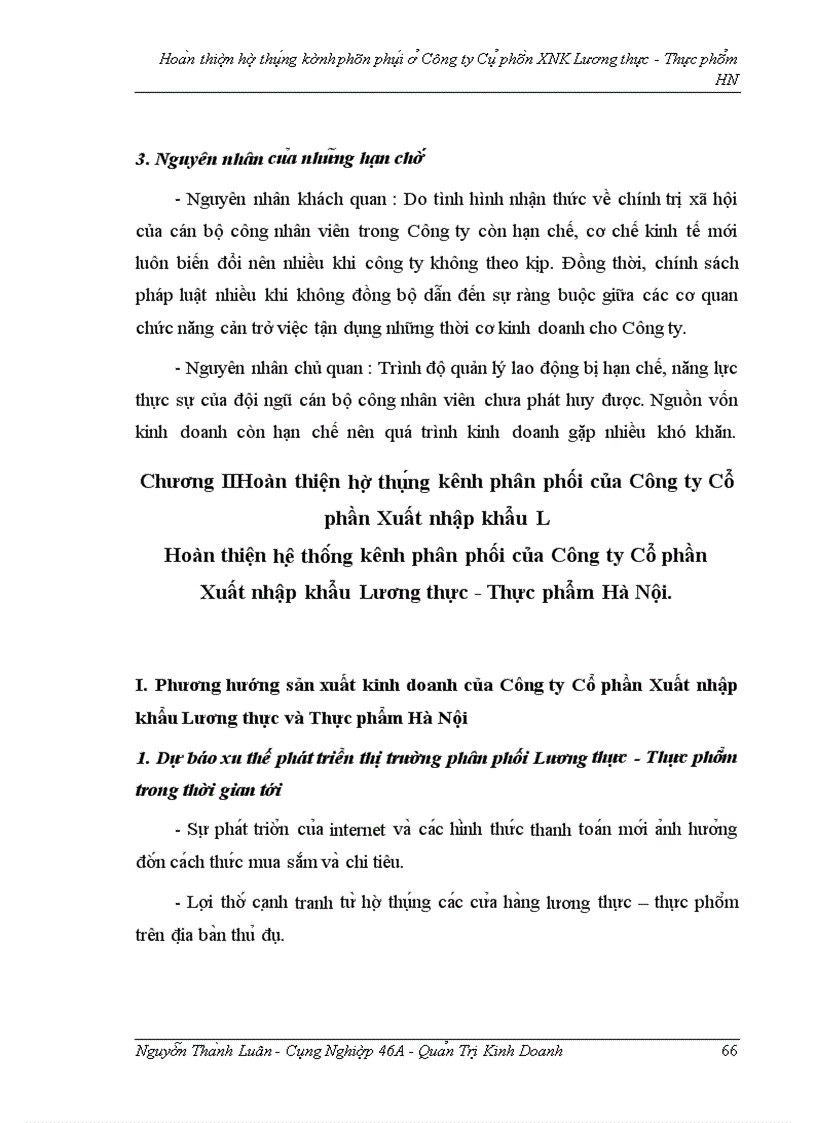 image for page Hoàn thiện hệ thống kênh phân phối ở công ty ̉cổ phần XNK Lương thực - Thực phẩm HN