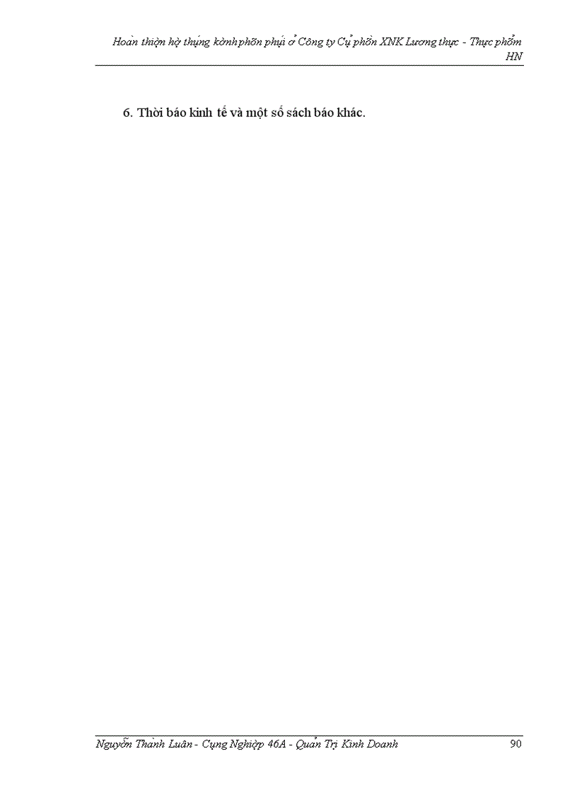 image for page Hoàn thiện hệ thống kênh phân phối ở công ty ̉cổ phần XNK Lương thực - Thực phẩm HN