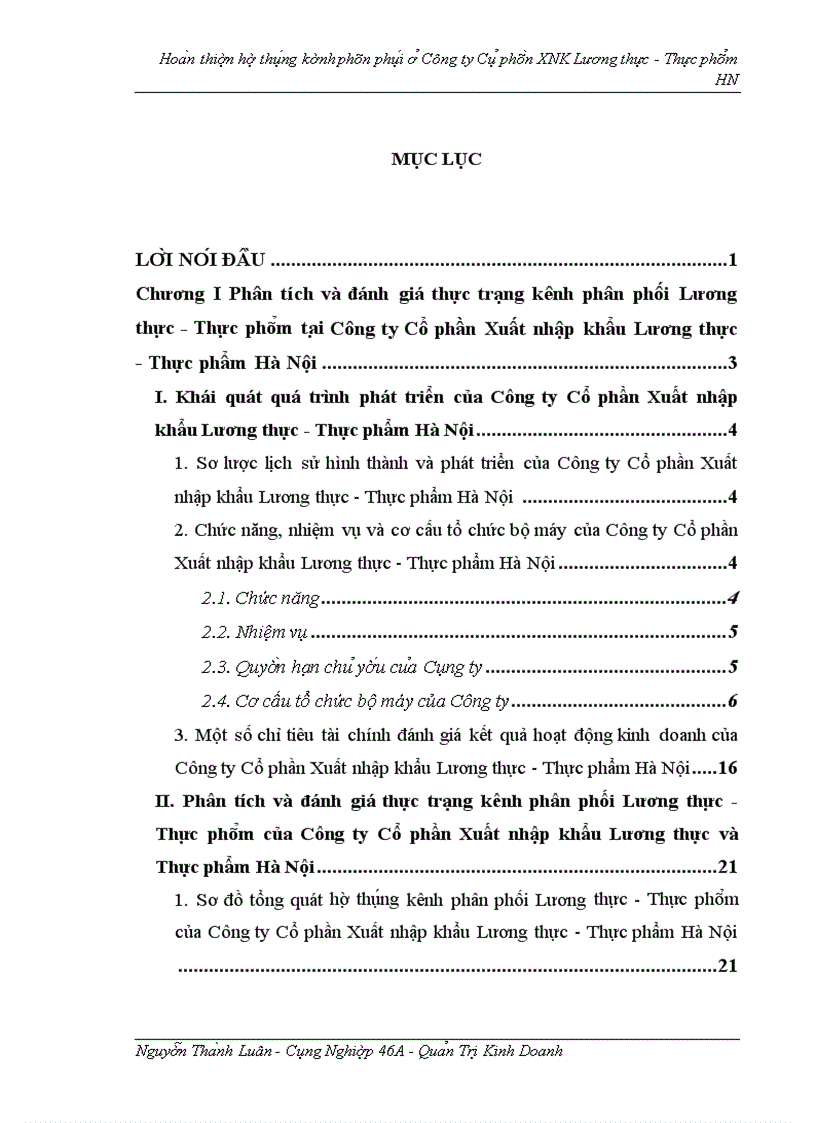 image for page Hoàn thiện hệ thống kênh phân phối ở công ty ̉cổ phần XNK Lương thực - Thực phẩm HN