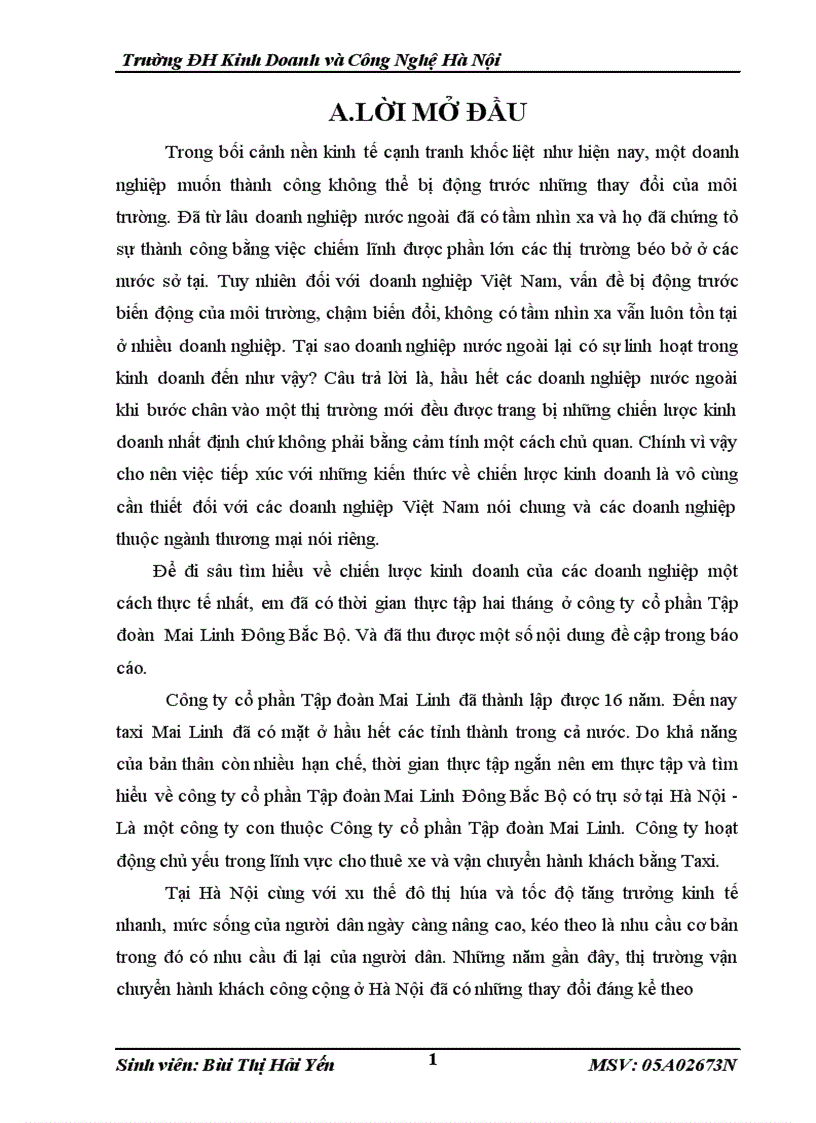 image for page Chiến lược cạnh tranh và thu hút khách hàng của Công ty Cổ phần Mai Linh Đông Bắc Bộ.