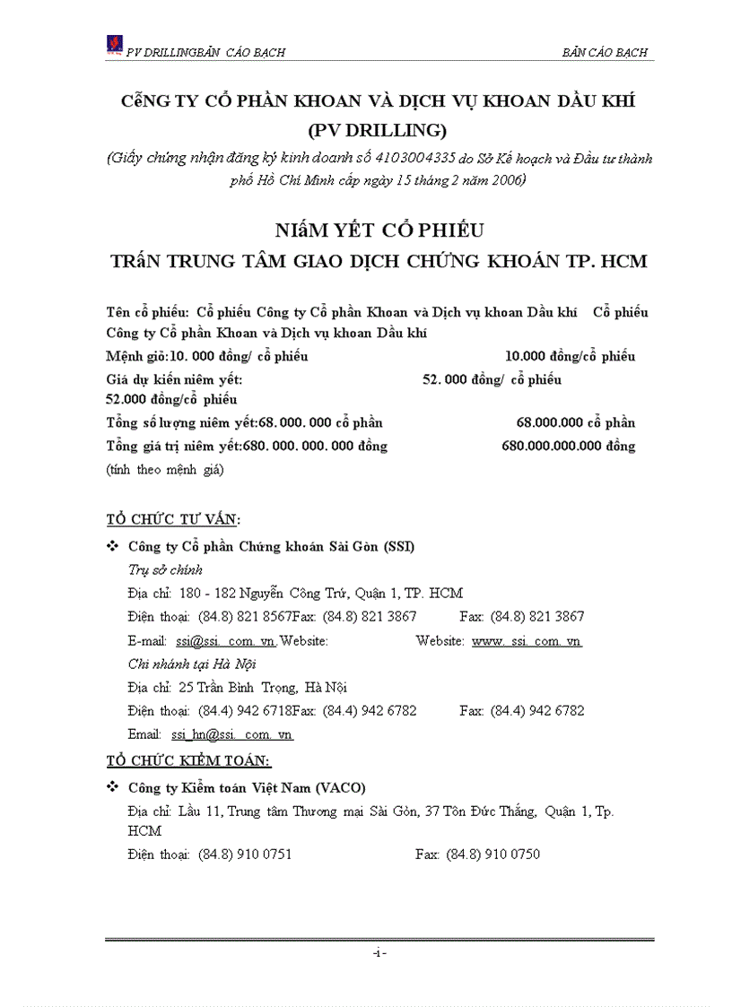 image for page Bản cáo bạch Công ty Cổ phần Khoan và Dịch vụ khoan Dầu khí