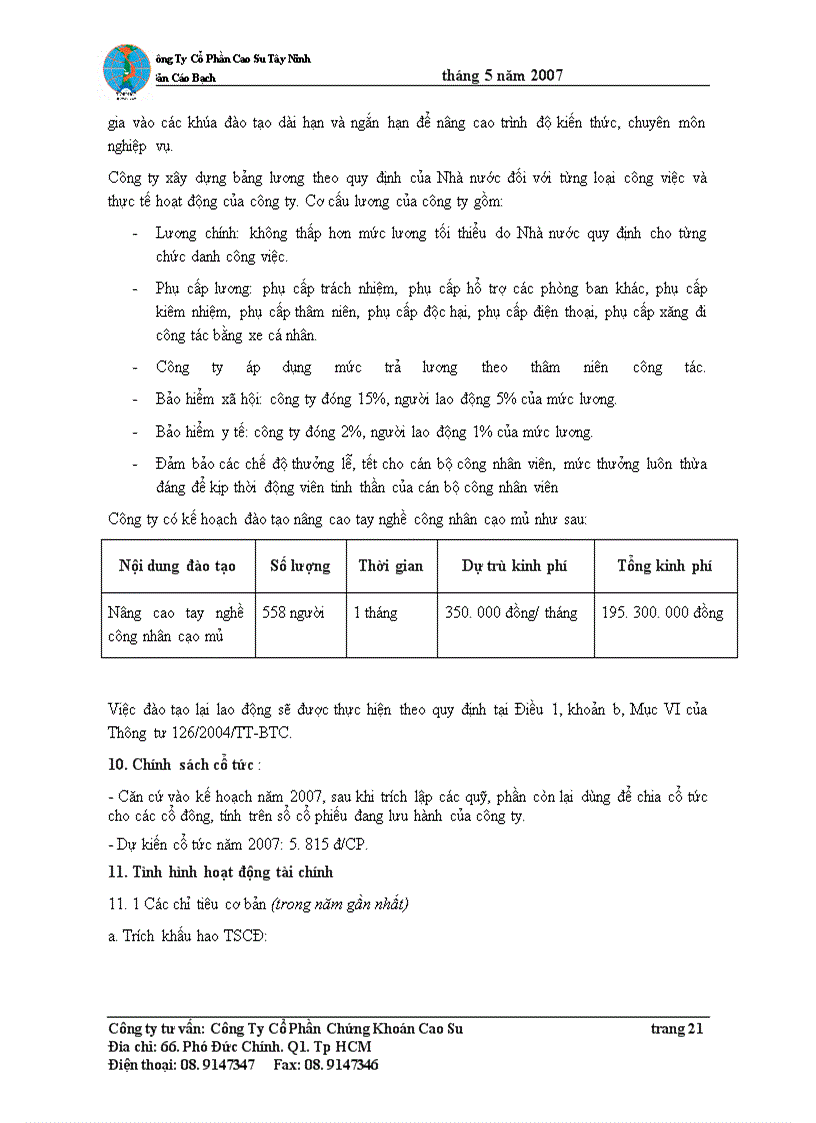 image for page Bản cáo bạch Công ty Cổ Phần Cao Su Tây Ninh