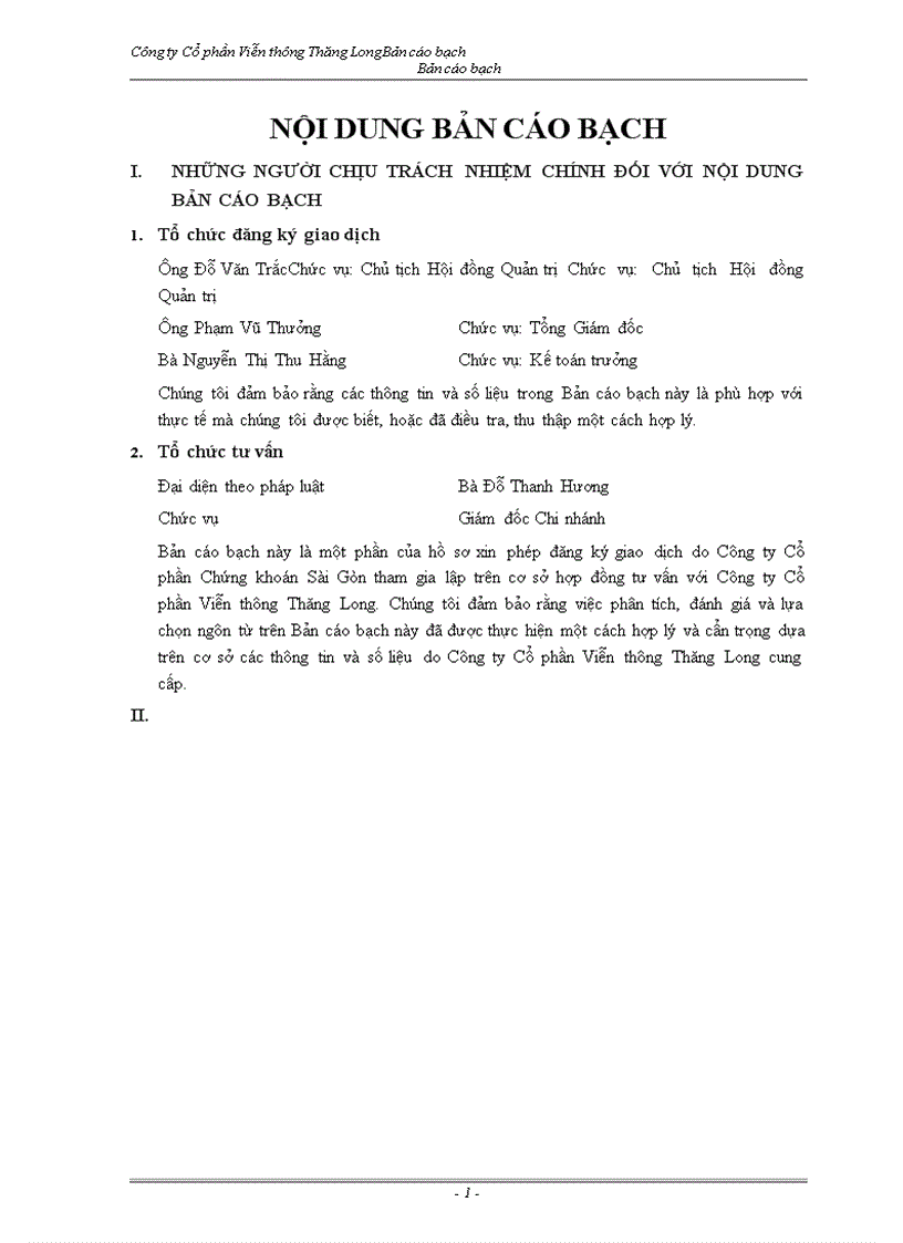 image for page Bản cáo bạch Cổ phần Viễn thông Thăng Long