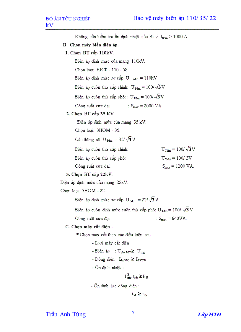 image for page Bảo vệ máy biến áp 110/35/22 kV