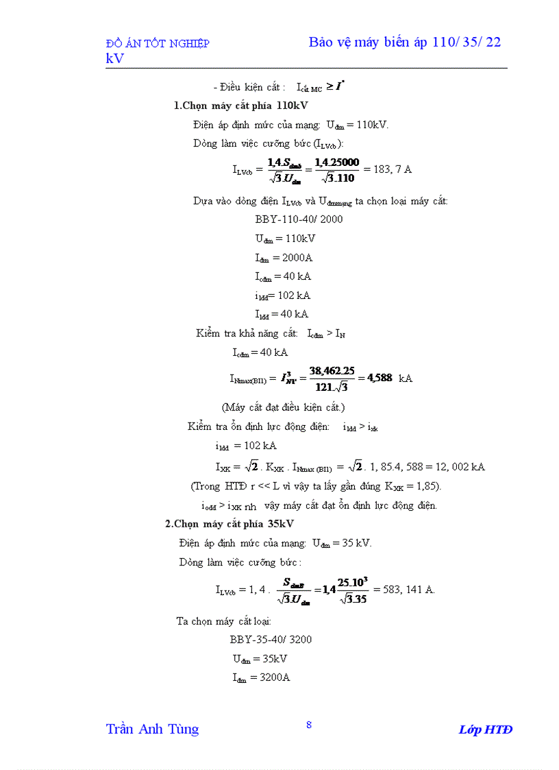 image for page Bảo vệ máy biến áp 110/35/22 kV
