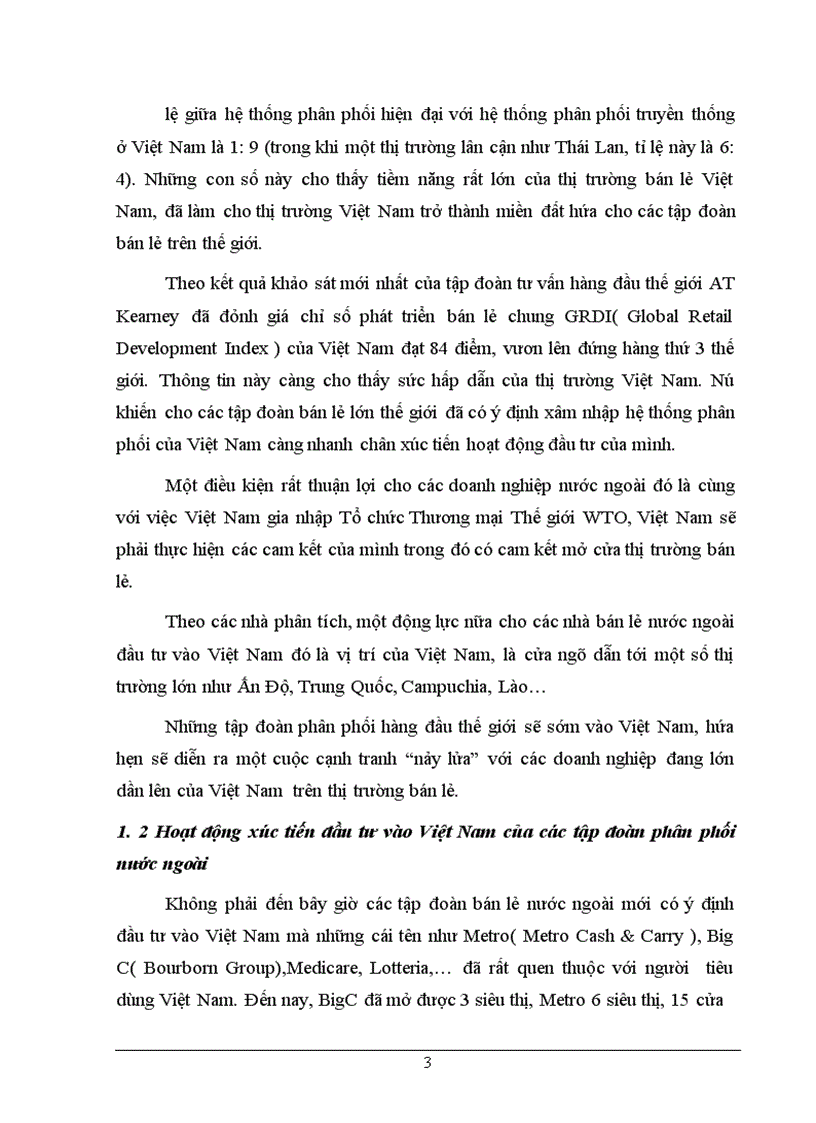 Việt Nam gia nhập WTO - Cơ hội thâm nhập thị trường Việt Nam của các tập đoàn bán lẻ quốc tế và một số tác động của nó đối với doanh nghiệp trong nước