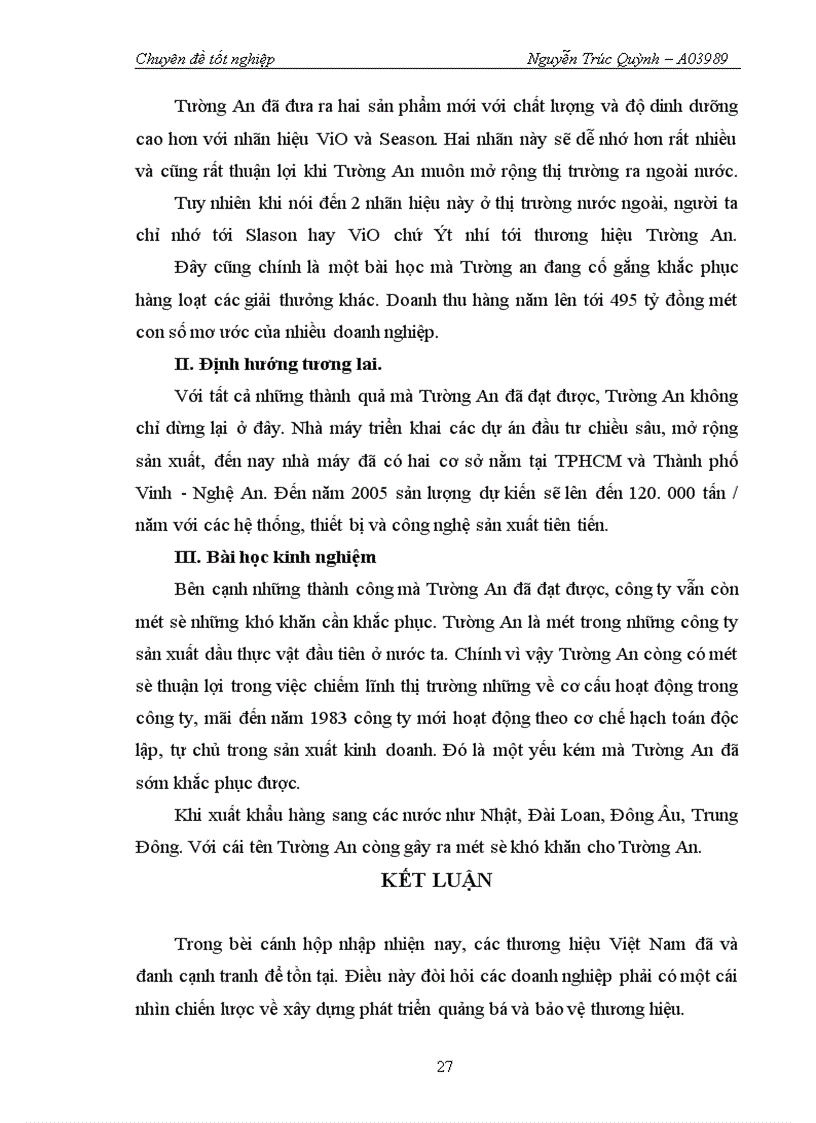 image for page Một số chính sách của công ty cổ phần dầu thực vật Tường An nhằm tạo dựng giá trị thương hiệu