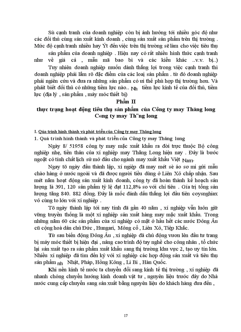 image for page Biện pháp đẩy mạnh việc tiêu thụ sản phẩm của công ty may thăng long