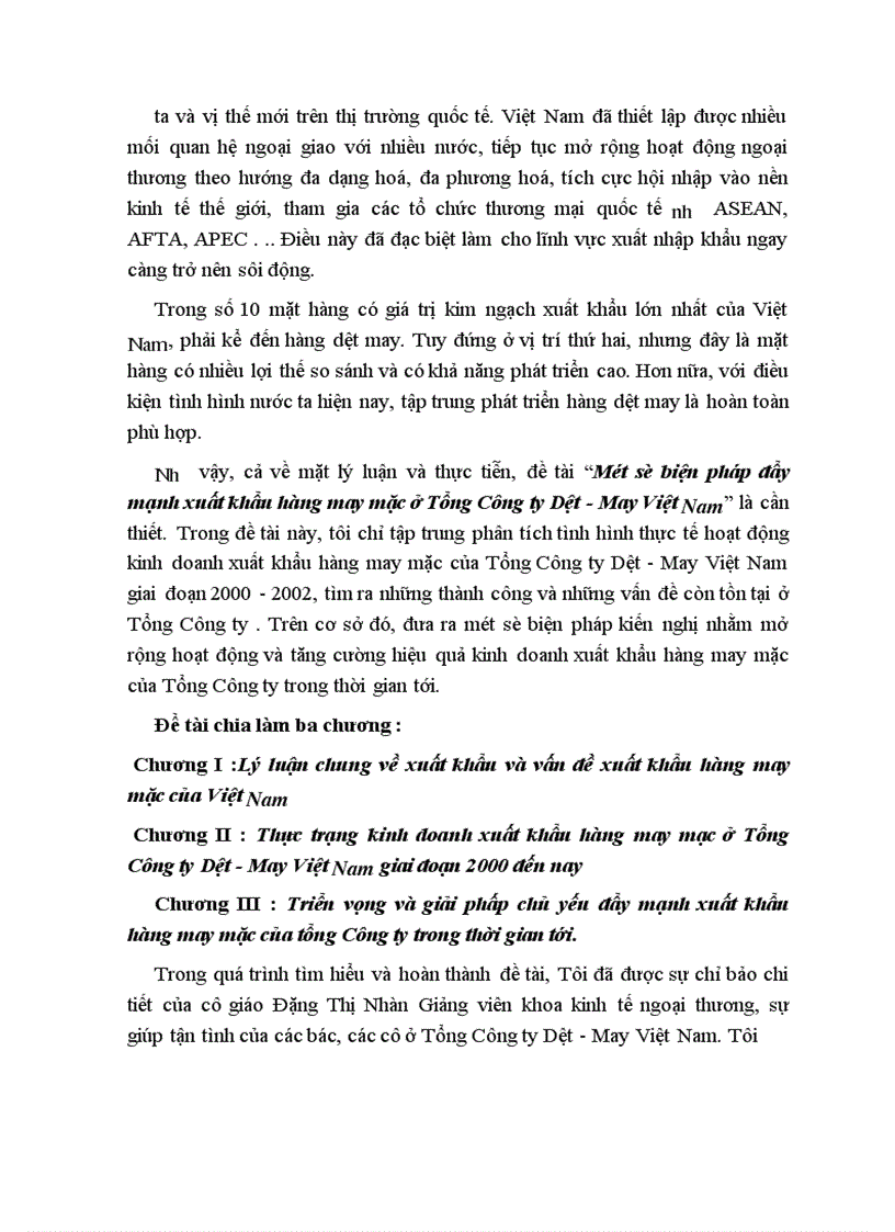 image for page Một số biện pháp đẩy mạnh xuất khẩu hàng may mặc ở Tổng Công ty Dệt-May Việt Nam