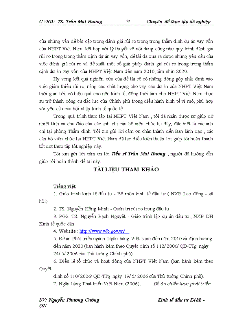 image for page Rủi ro và đánh giá rủi ro trong thẩm định dự án vay vốn tại NHPT Việt Nam