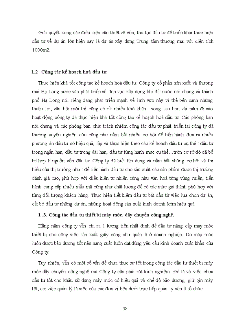 image for page Tình hình đầu tư phát triển của công ty cổ phần sản xuất và thương mại Hạ Long: thực trạng và giải pháp