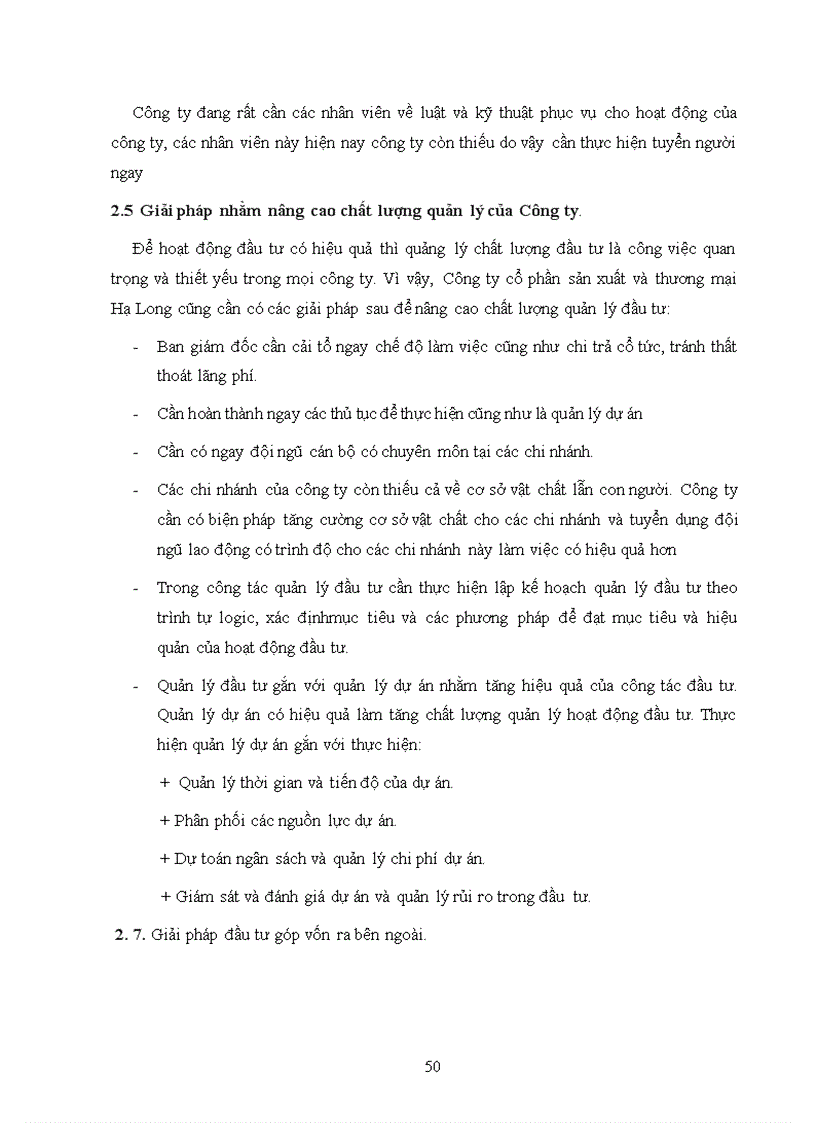 image for page Tình hình đầu tư phát triển của công ty cổ phần sản xuất và thương mại Hạ Long: thực trạng và giải pháp
