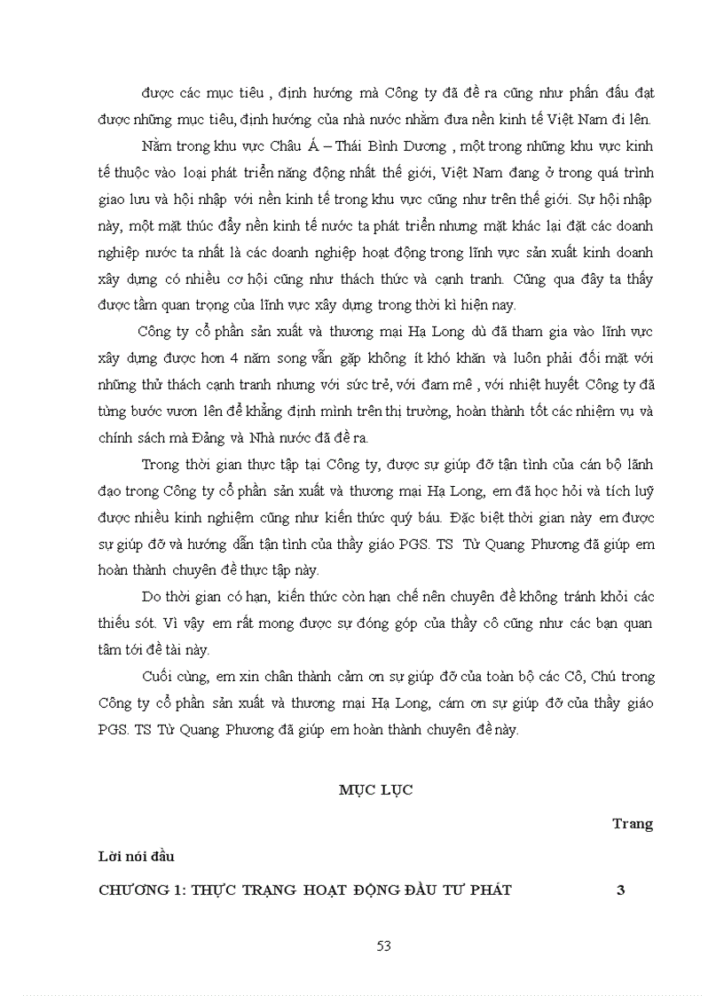 image for page Tình hình đầu tư phát triển của công ty cổ phần sản xuất và thương mại Hạ Long: thực trạng và giải pháp