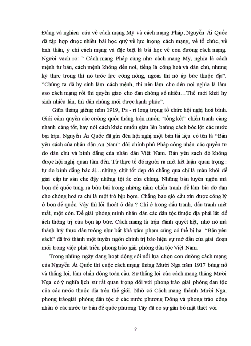 image for page Tiểu luận Lịch sử Đảng: Vai trò của lãnh tụ Nguyễn ái Quốc trong quá trình thành lập Đảng cộng sản Việt Nam