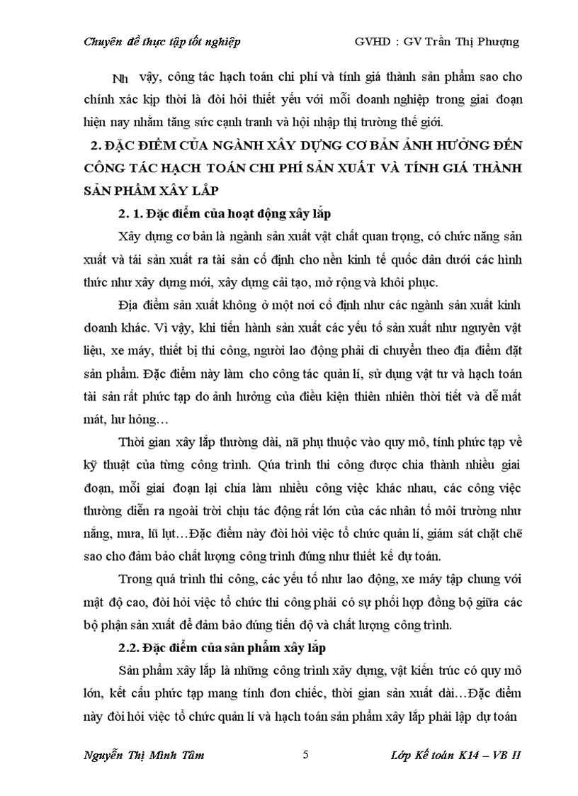 image for page Hạch toán chi phí sản xuất và tính giá thành sản phẩm xây lắp tại Công ty