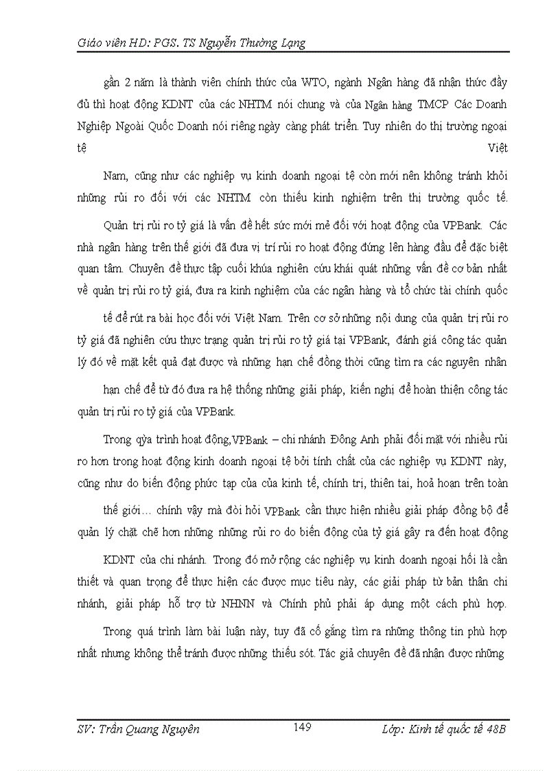 image for page Quản lý rủi ro tỷ giá VPBank – chi nhánh Đông Anh.