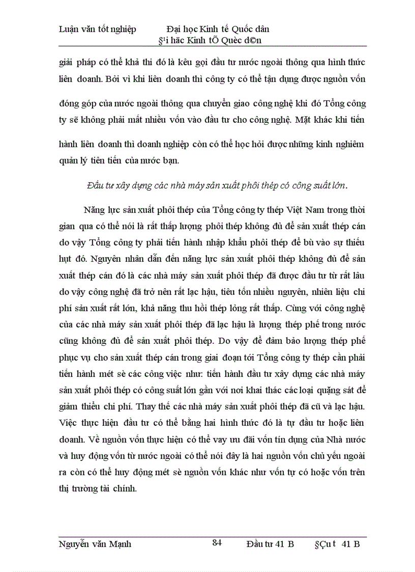 image for page Phương hướng và một số giải pháp đầu tư nhằm nâng cao khả năng cạnh tranh của Tổng công ty thép Việt Nam trong thời gian