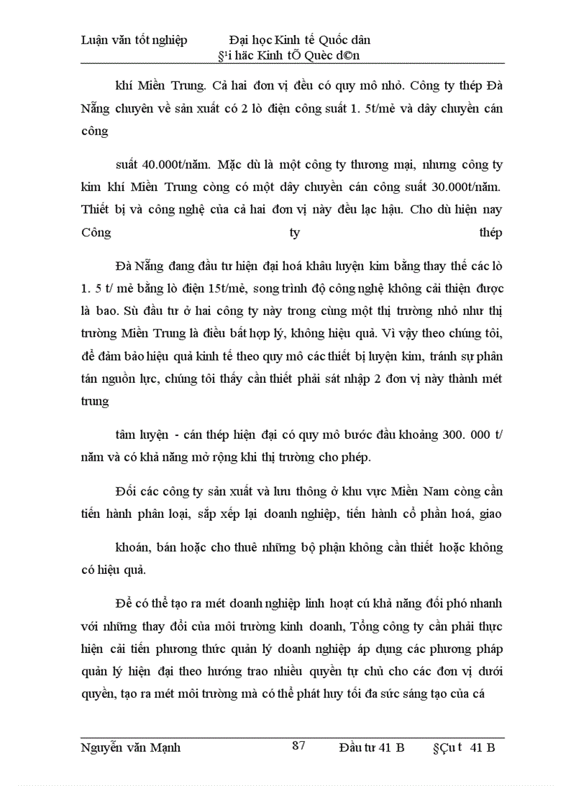 image for page Phương hướng và một số giải pháp đầu tư nhằm nâng cao khả năng cạnh tranh của Tổng công ty thép Việt Nam trong thời gian