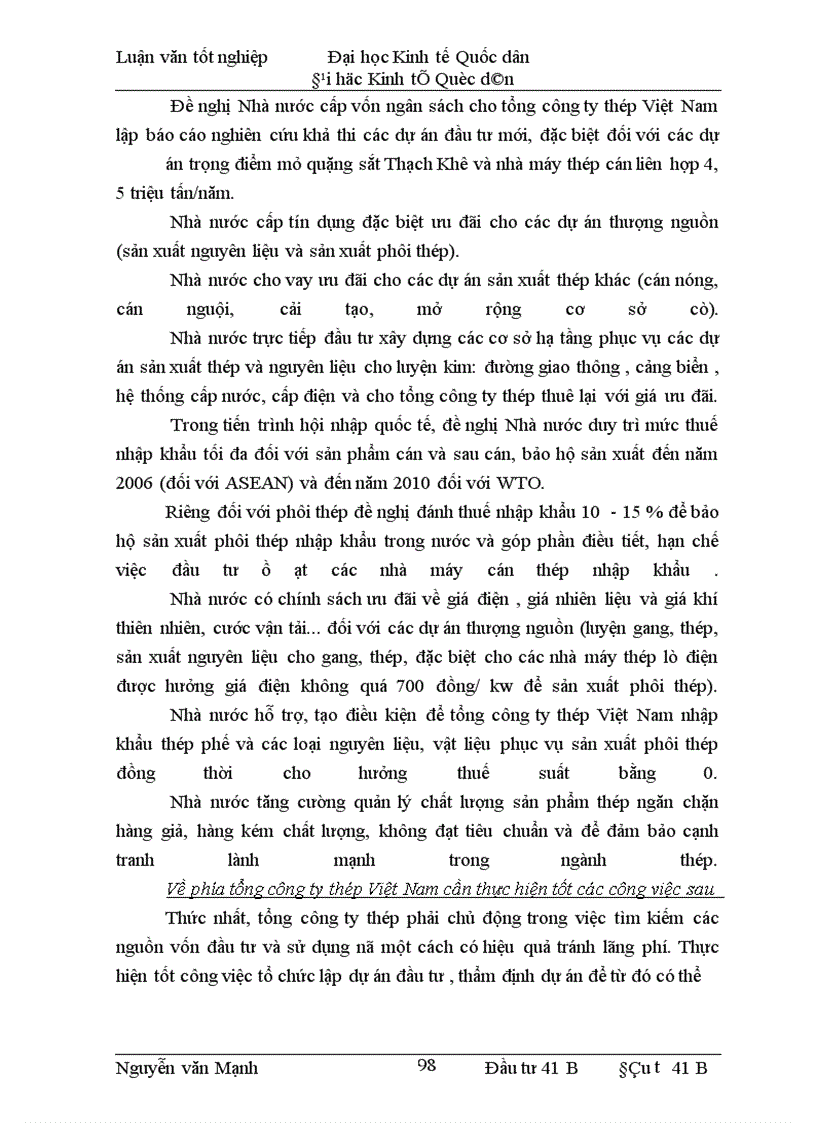 image for page Phương hướng và một số giải pháp đầu tư nhằm nâng cao khả năng cạnh tranh của Tổng công ty thép Việt Nam trong thời gian