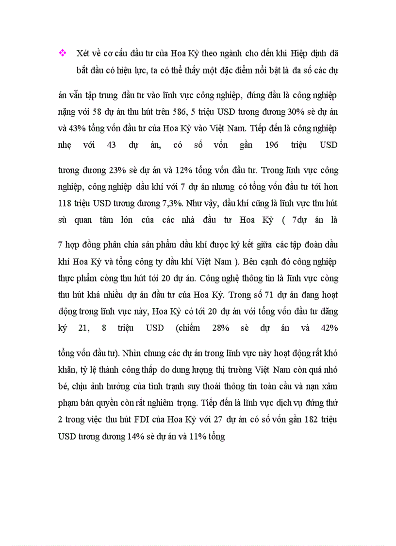 image for page Đầu tư trực tiếp của Hoa Kỳ vào Việt Nam thời gian qua.